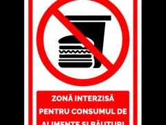 Semn pentru zona interzisa pentru consumul de alimente si bauturi